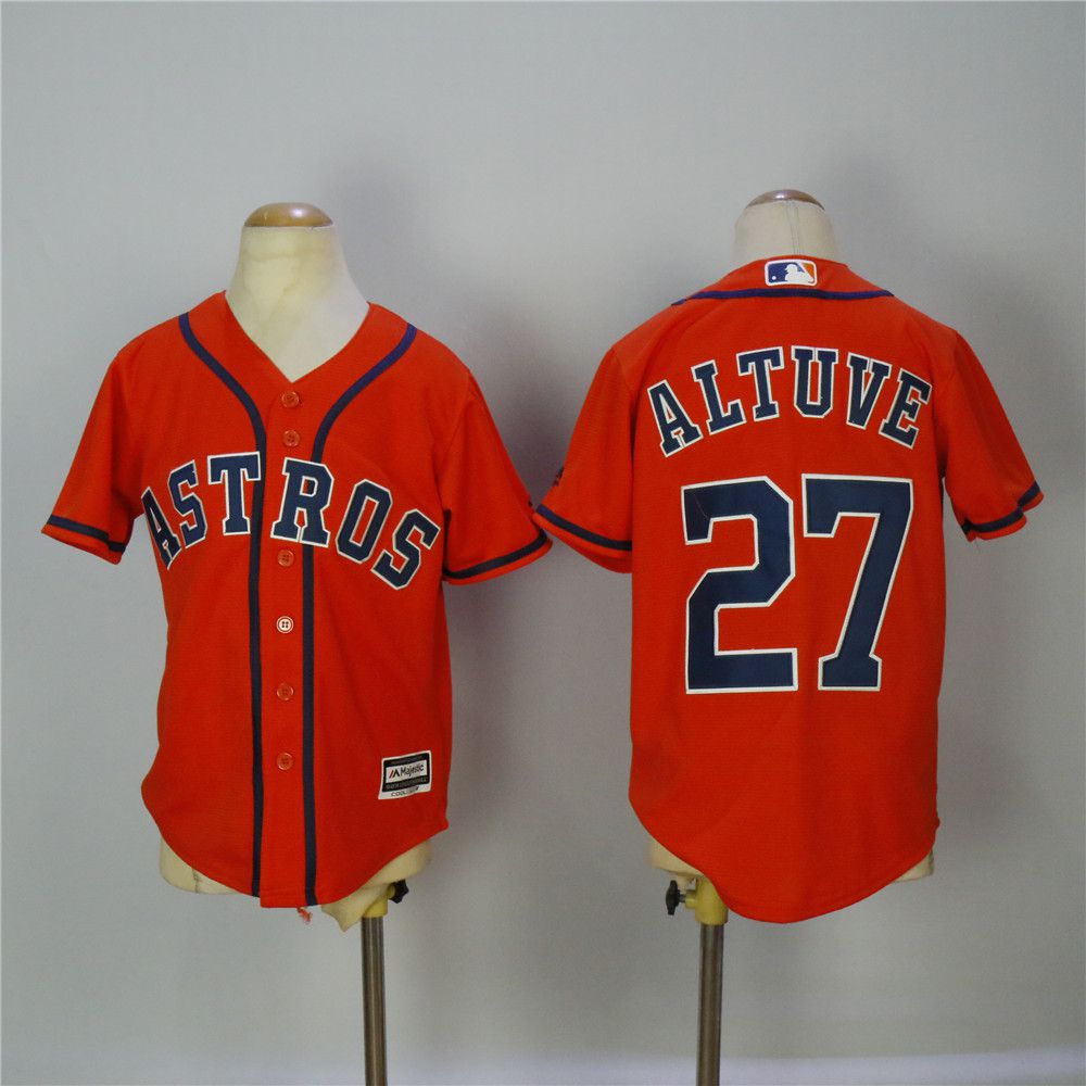 Youth Houston Astros #27 Altuve Orange MLB Jerseys->youth mlb jersey->Youth Jersey